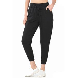 Black French Terry Capri Jogger Sweatpants